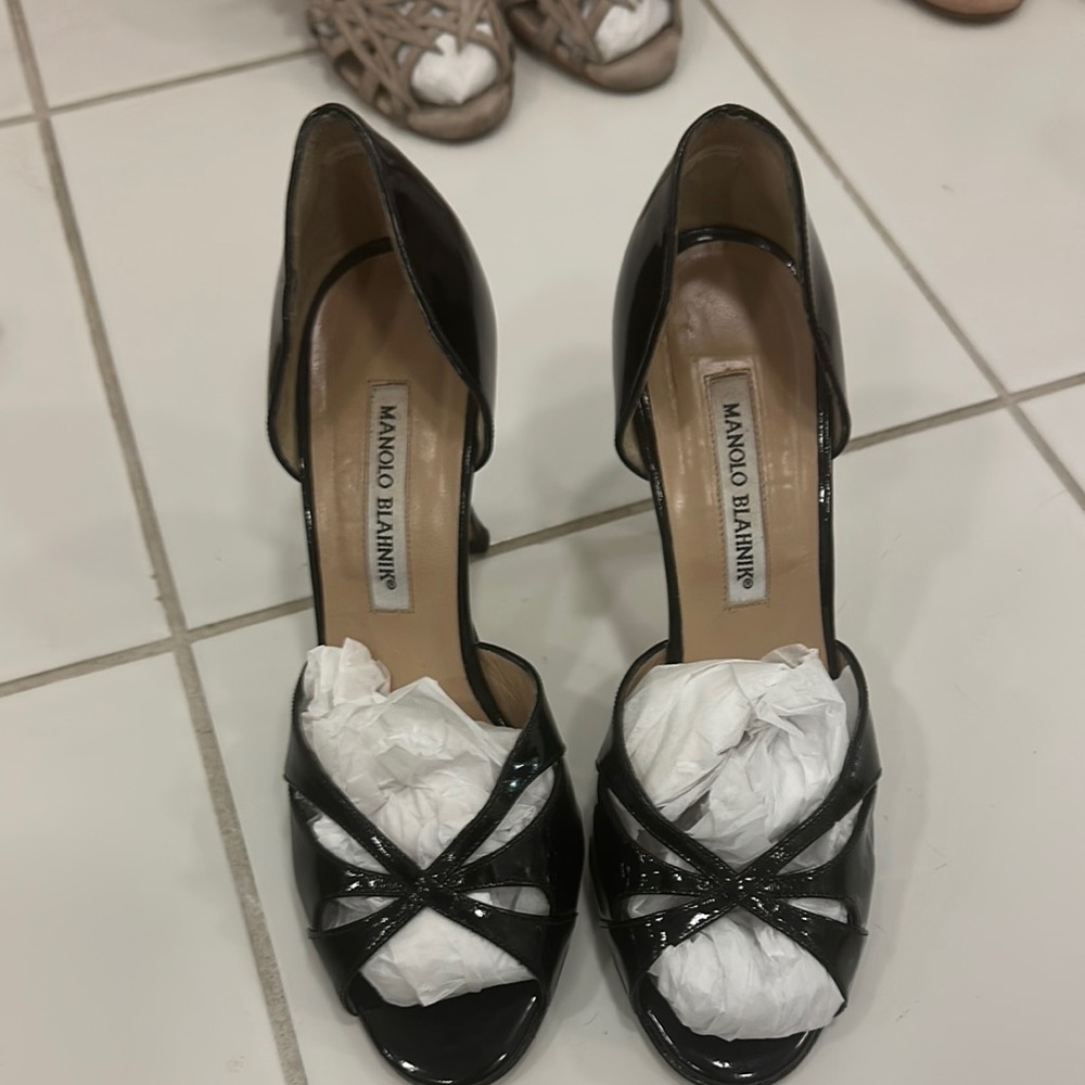 Manolo Blahnik Black Patent Heels